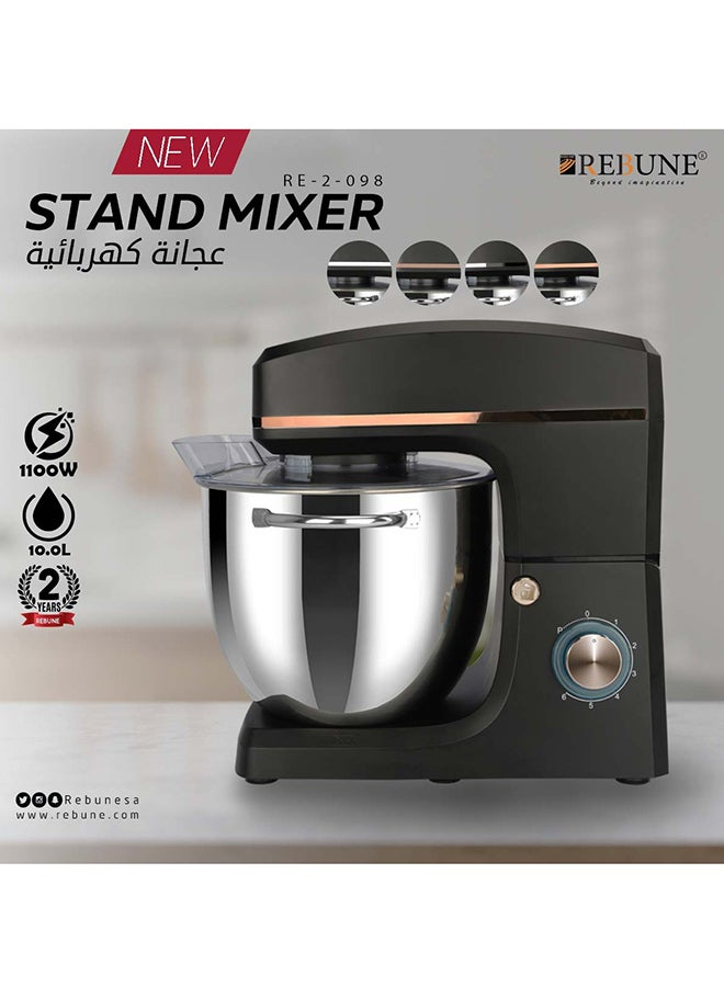 Electric Mixer 10 L 1100 W RE-2-098B Gold/Black