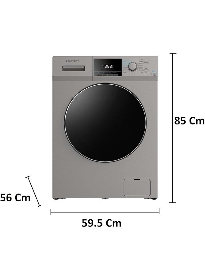 ويست بوينت Washer Dryer 8/5 Kg, Fully Automatic Front Load Combo Wash & Dry, 8 Kg Wash & 5 Kg Dry, 1400 RPM, 12 Wash Programs, Quick Wash in 15min & 4 Drying Programs 8.5 kg WDMT-81420ES Silver  - Image 3