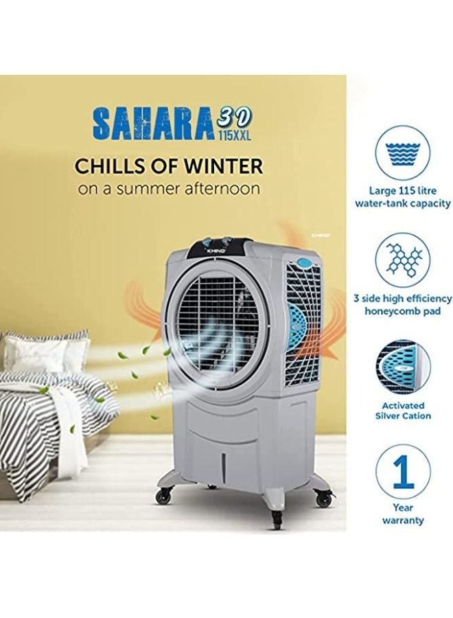 KHIND Sahara 3D Air Coolers For Home with Honeycomb Pads, Low Power Consumption 115 L 115XXL Sahara 3D Grey  - Image 2