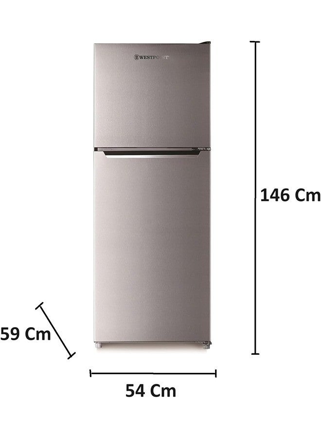 ويست بوينت - 300 Liters Double Door No Frost, Top Mounted with Fresh Zone Compartment, Egg Rack, Twister for Ice Cube, Built in Condenser, One Year Warranty WNN-3023ERI Silver - Image 1