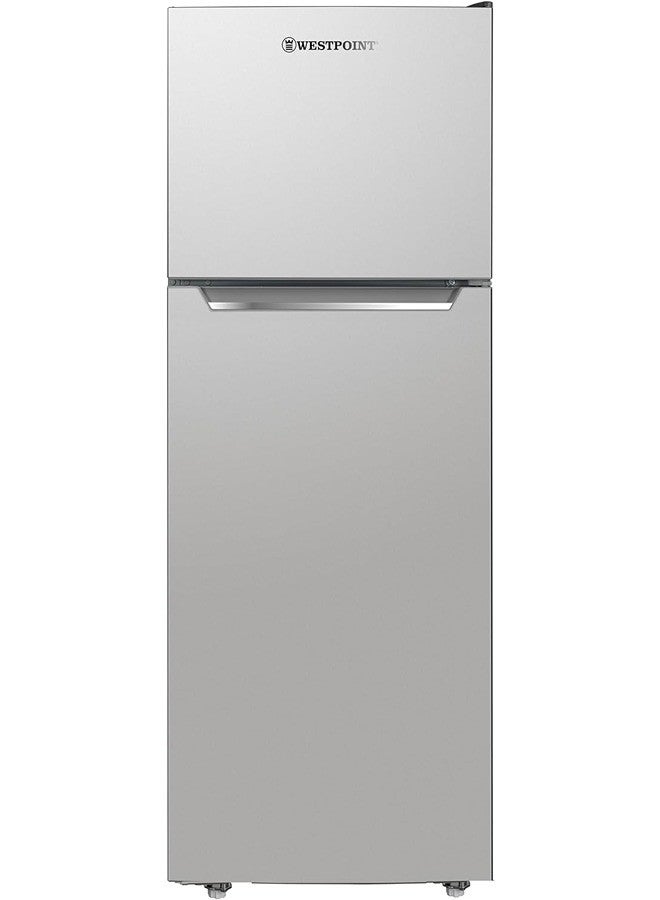 WESTPOINT 350 Liters Double Door No Frost, Top Mounted with Fresh Zone Compartment, Egg Rack, Twister for Ice Cube, Built in Condenser, One Year Warranty WNN-3523ERI Silver  - Image 1