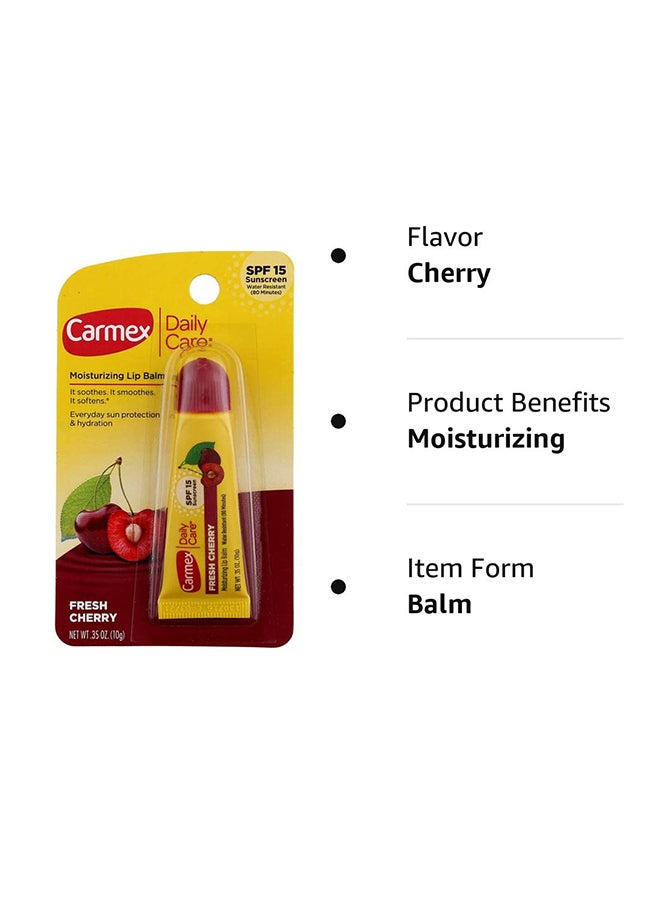 CARMEX Daily Care Moisturizing Lip Balm, Fresh Cherry, SPF 15, 0.35 oz Red 10grams  - Image 5
