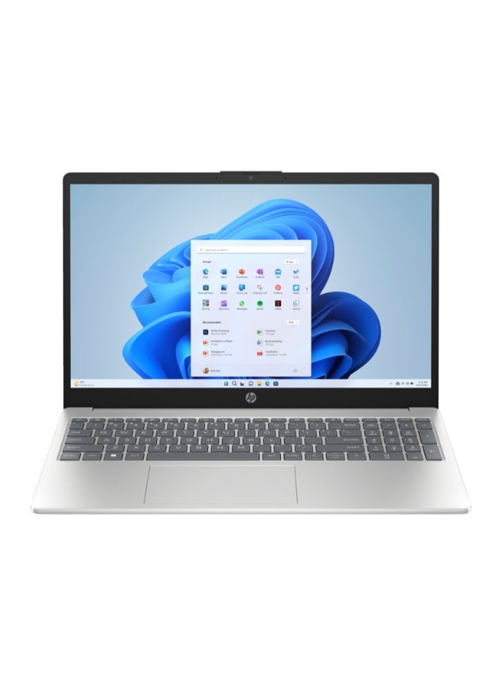 HP - 15-fd0014nx Laptop With 15.6-inch Full HD Display, Intel Core i3-1315U Processor/8GB RAM DDR4/256GB SSD/Windows 11 Home/Intel UHD Graphics/ English/Arabic Natural Silver - Image 1