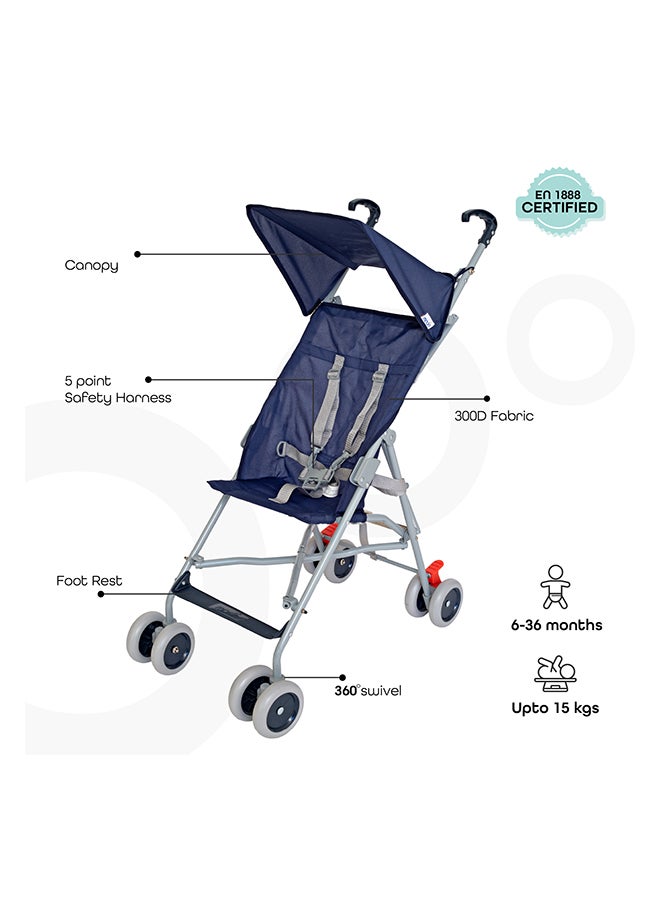 Baby Stroller With Canopy - Dark Blue - pnsku/N70042209V/45/_/1706670045/52650586-7cf5-4d65-8d4d-23c69096b52e