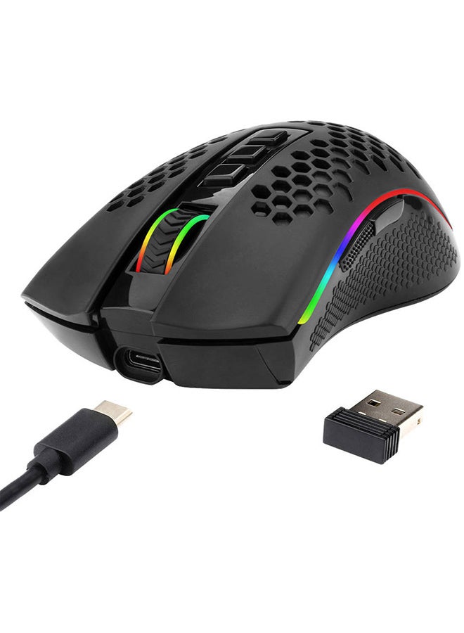 REDRAGON - M808-KS Storm Pro Dual Mode RGB Gaming Mouse, Wired & Wireless Connectivity, Honeycomb Shell, Pixart 3335 Pro Sensor, Up to 16000 DPI, 2.4GHz & USB-C Cable Interface, Black - Image 1