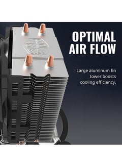 COOLER MASTER Hyper T20 Compact CPU Air Cooler, 95mm Fan, Dual Copper Heat Pipe, Direct Contact – AMD Ryzen AMD5 / AM4 / AM3+, Intel LGA 1700/1200 / 1151  - Image 5