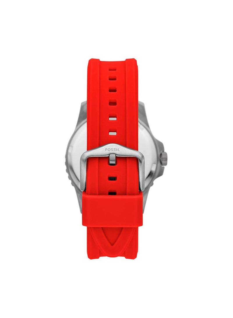 FOSSIL - Men's Analog Round Shape Silicone Wrist Watch FS5997 - 42 Mm - Image 1