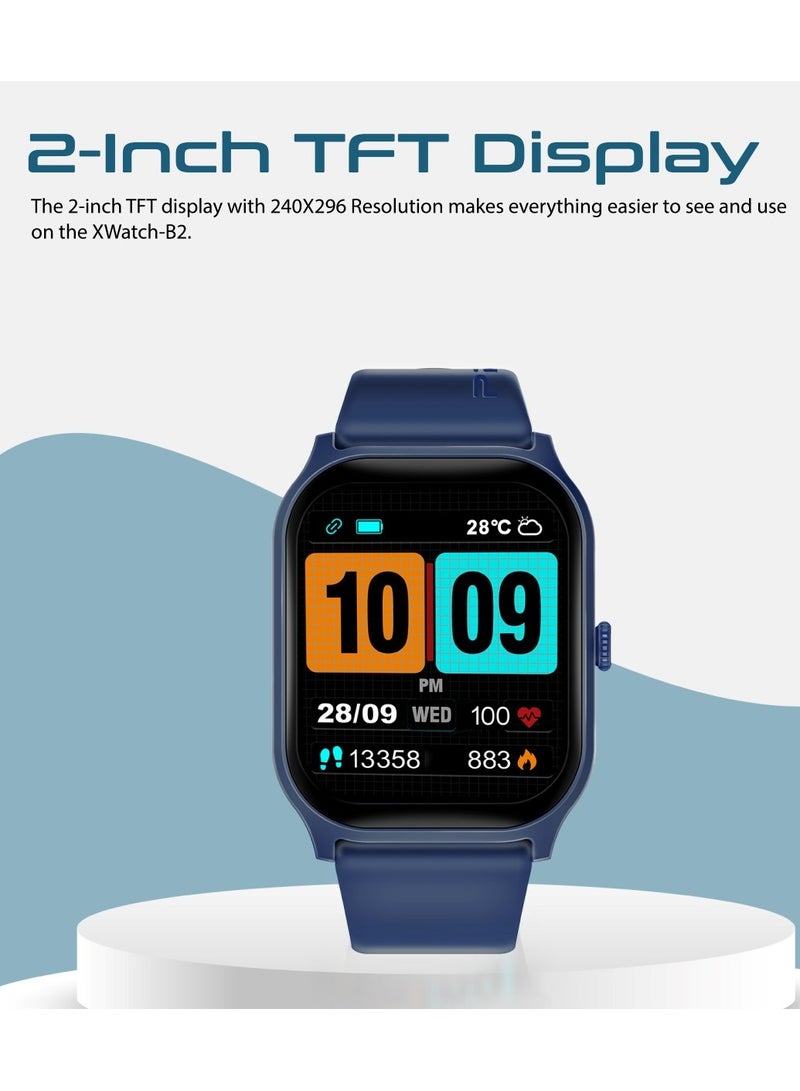 PROMATE Smart Watch, Premium Bluetooth 5.2 Fitness Tracker With 2-Inch TFT Display, 15-Day Battery Life, 123+ Sports Modes, 200 Watch Faces And IP67 Water Resistance For iPhone 14, Galaxy S23, XWatch-B2 Blue - Image 4