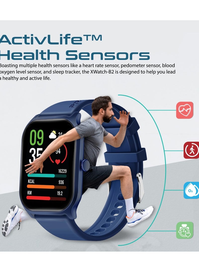 PROMATE Smart Watch, Premium Bluetooth 5.2 Fitness Tracker With 2-Inch TFT Display, 15-Day Battery Life, 123+ Sports Modes, 200 Watch Faces And IP67 Water Resistance For iPhone 14, Galaxy S23, XWatch-B2 Blue - Image 3