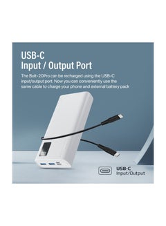 PROMATE 10071 mAh Universal Ultra-Slim iPhone 16 Power Bank, Portable Charger With 10W USB-C, Input/Output Port, Dual USB Ports, LED Screen And Over-Heating Protection For iPhone 16, Galaxy S25, iPad Air - White  - Image 4