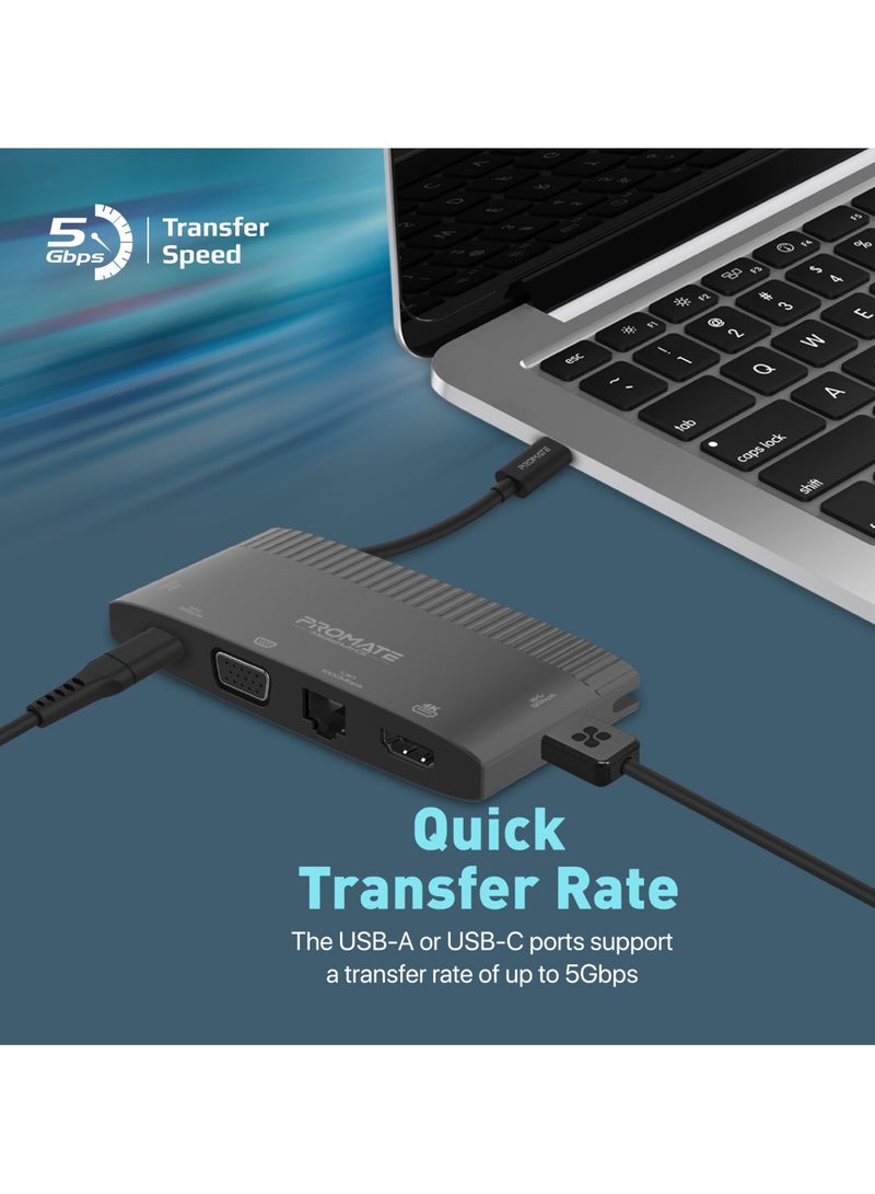 موزع USB-C™، محول مزامنة/شحن 6 في 1 من النوع C مع HDMI بدقة 4K وVGA بدقة 1080 بكسل وشبكة LAN بسرعة 1000 ميجابت في الثانية وتوصيل طاقة USB-C™ بقوة 100 وات ومنافذ USB 3.0 وUSB-C بسرعة 5 جيجابت في الثانية لأجهزة MacBook Pro وiPad Air وGalaxy S22 وMediaHub-C6 - pnsku/N70042270V/45/_/1706677270/c6e4b9bf-c9ad-43cf-9785-e2c2fe1e9835