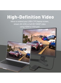 موزع USB-C™، محول مزامنة/شحن 6 في 1 من النوع C مع HDMI بدقة 4K وVGA بدقة 1080 بكسل وشبكة LAN بسرعة 1000 ميجابت في الثانية وتوصيل طاقة USB-C™ بقوة 100 وات ومنافذ USB 3.0 وUSB-C بسرعة 5 جيجابت في الثانية لأجهزة MacBook Pro وiPad Air وGalaxy S22 وMediaHub-C6 - pnsku/N70042270V/45/_/1706677272/b0a8c008-d216-4b9b-9c84-c12f33169552