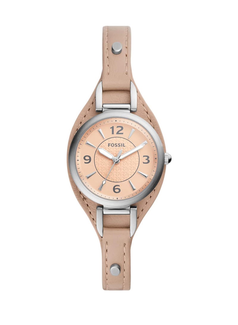FOSSIL Women's Analog Round Shape Leather Wrist Watch ES5213 - 28 Mm  - Image 1