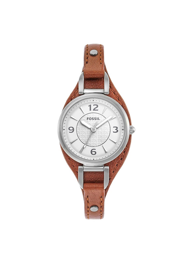FOSSIL Women's Analog Round Shape Leather Wrist Watch ES5214 - 28 Mm  - Image 5