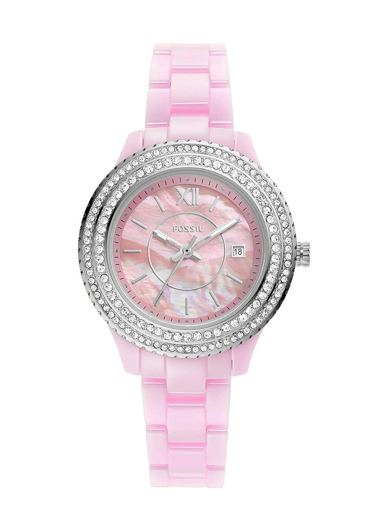 FOSSIL - Women's Analog Round Shape Ceramic Wrist Watch CE1117 - 30 Mm - Image 1