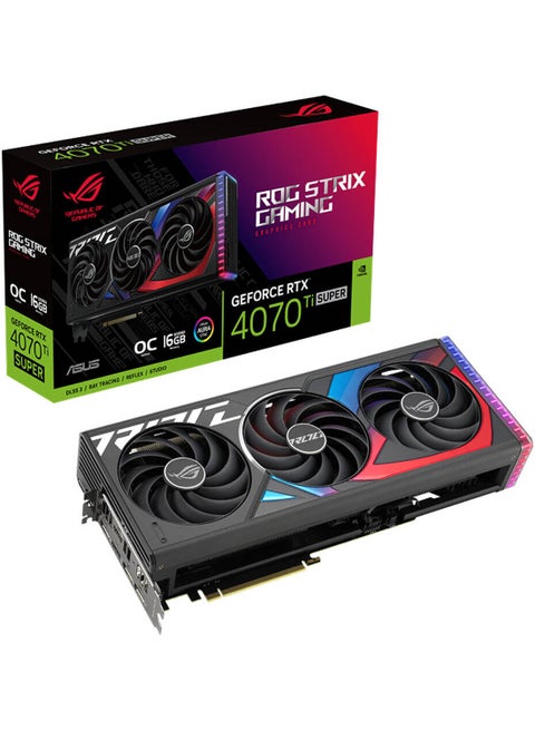 ROG Strix GeForce RTX 4070 Ti SUPER OC Edition Graphics Card, 16GB GDDR6X 256-Bit Memory, 8448 CUDA Cores, 21 Gbps Memory Speed, 2670 MHz Boost Clock, PCI Express 4.0 | 90YV0KG0-M0NA00 Multi
