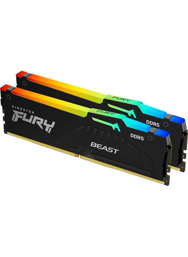 Kingston Kingston Fury Beast RGB 32GB DDR5 (2x 16GB) Desktop Memory, 6000MHz Speed, CL40 Cas Latency, 1.35V Voltage, 288 Pin, Dual Channel Kit, Non-ECC Unbuffered DIMM, Black | KF560C40BBAK2-32  - Image 3