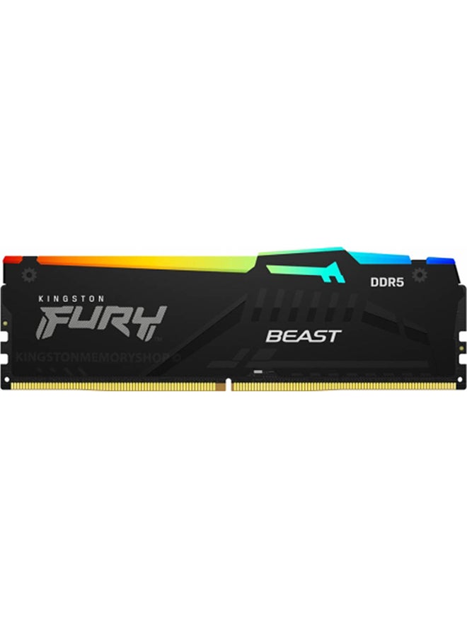Kingston Kingston Fury Beast RGB 32GB DDR5 (2x 16GB) Desktop Memory, 6000MHz Speed, CL40 Cas Latency, 1.35V Voltage, 288 Pin, Dual Channel Kit, Non-ECC Unbuffered DIMM, Black | KF560C40BBAK2-32  - Image 2