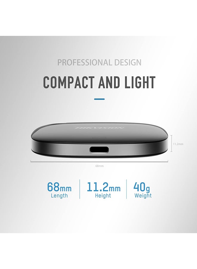 Hiksemi Pocket 1TB External SSD, 450MB/s Max Transmission Speed, LED Indicator, USB 3.0 Type-C Interface, Data Encryption, ABS + PP Material, Energy Efficient, Black | HS-ESSD-T100 1 TB