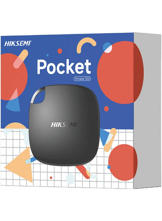 Hiksemi Pocket 1TB External SSD, 450MB/s Max Transmission Speed, LED Indicator, USB 3.0 Type-C Interface, Data Encryption, ABS + PP Material, Energy Efficient, Black | HS-ESSD-T100 1 TB