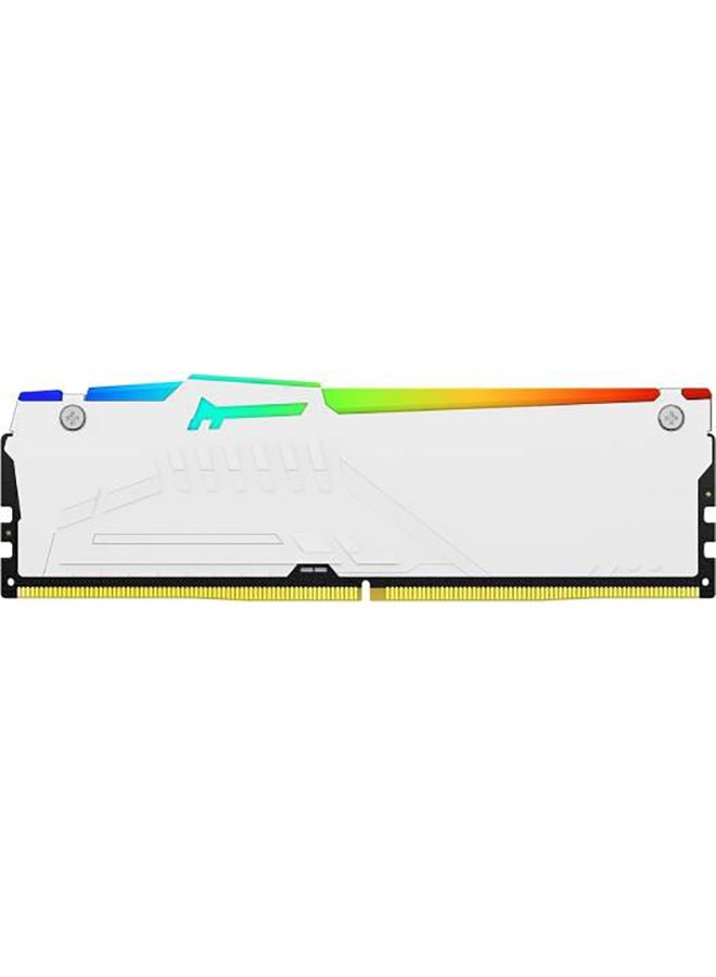 كينغستون - مجموعة ذاكرة سطح المكتب Fury Beast RGB 32GB (16GB x2) DDR5، سرعة ذاكرة 6000MT/s، زمن انتقال CL40 CAS، غير ECC، Intel XMP 3.0، 1.35v، 288 Pin، أبيض - Image 1