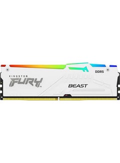 كينغستون مجموعة ذاكرة سطح المكتب Fury Beast RGB 32GB (16GB x2) DDR5، سرعة ذاكرة 6000MT/s، زمن انتقال CL40 CAS، غير ECC، Intel XMP 3.0، 1.35v، 288 Pin، أبيض  - Image 2