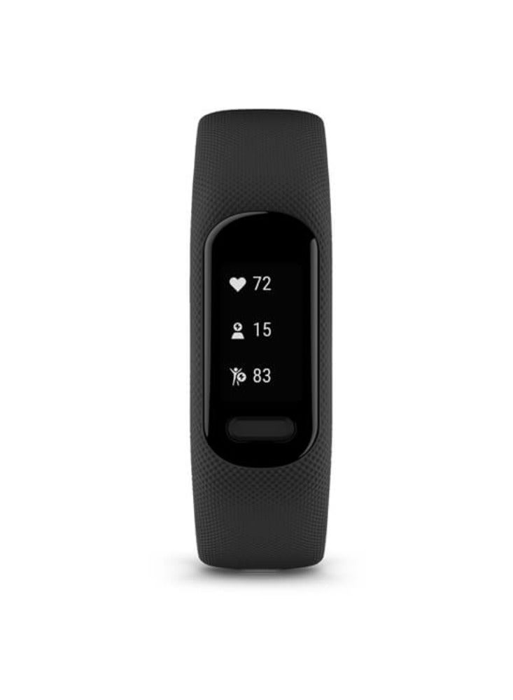 GARMIN - Sports Watch, Health And Fitness Tracker Band Model Vivosmart 5, Size S/M - Black - Image 1