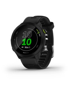 GARMIN Forerunner 55 - 42MM - Up To 14 Days Battery Life - 1.04"inch Sunlight-Visible Display, Scratch Resistant, Chemically Strengthened Glass, Heart Rate Monitor, All Day Stress Monitor, Advanced GPS and Running Features, Built-in GNSS and Sports App, iOS and Android Compatible Black  - Image 1