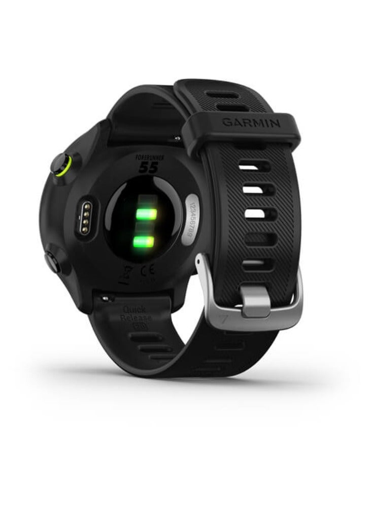 GARMIN Forerunner 55 - 42MM - Up To 14 Days Battery Life - 1.04"inch Sunlight-Visible Display, Scratch Resistant, Chemically Strengthened Glass, Heart Rate Monitor, All Day Stress Monitor, Advanced GPS and Running Features, Built-in GNSS and Sports App, iOS and Android Compatible Black - Image 2