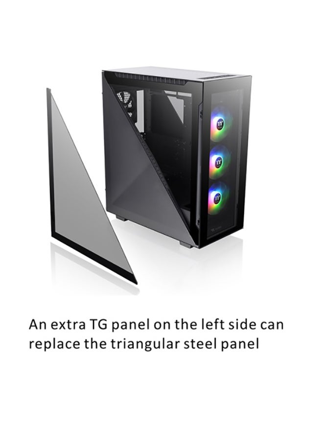Thermaltake Divider 500 TG ARGB Mid Tower Case, Tempered Glass,7 Expansion Slot, USB 3.2 (Gen 2) Type-C x 1, Black Black  - Image 3