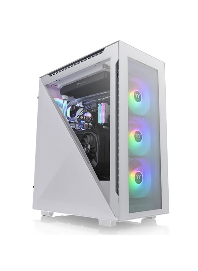 Thermaltake - Divider 500 TG Snow ARGB Mid Tower Case, Tempered Glass, 7 Expansion Slot, USB 3.2 (Gen 2) Type-C x 1, White White - Image 1