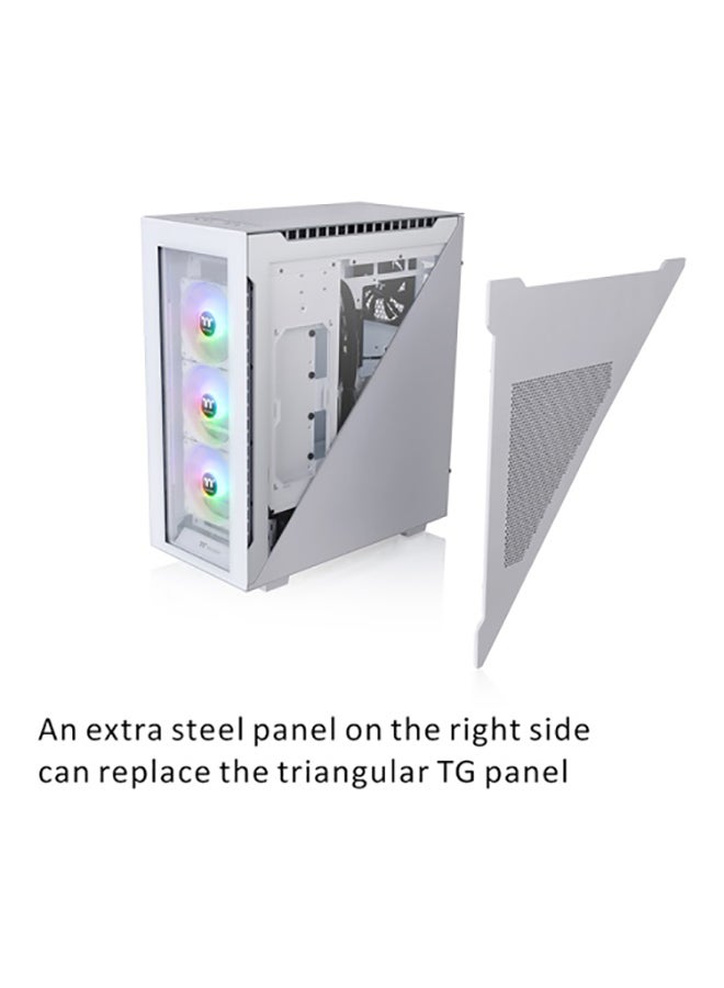 Thermaltake - Divider 500 TG Snow ARGB Mid Tower Case, Tempered Glass, 7 Expansion Slot, USB 3.2 (Gen 2) Type-C x 1, White White - Image 1