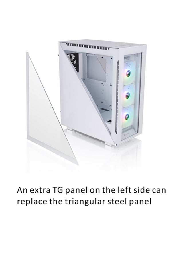 Thermaltake - Divider 500 TG Snow ARGB Mid Tower Case, Tempered Glass, 7 Expansion Slot, USB 3.2 (Gen 2) Type-C x 1, White White - Image 1