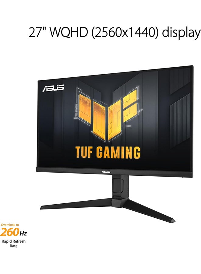 ASUS - TUF Gaming VG27AQML1A 27" QHD IPS Gaming Monitor, 260Hz OC / 1ms, ELMB Sync & Freesync Premium, DisplayHDR 400, 100% sRGB, 2Wx2 Speakers, DP / HDMI / USB 3.2 / PC Audio, Black 90LM05Z0-B07370 Black - Image 1
