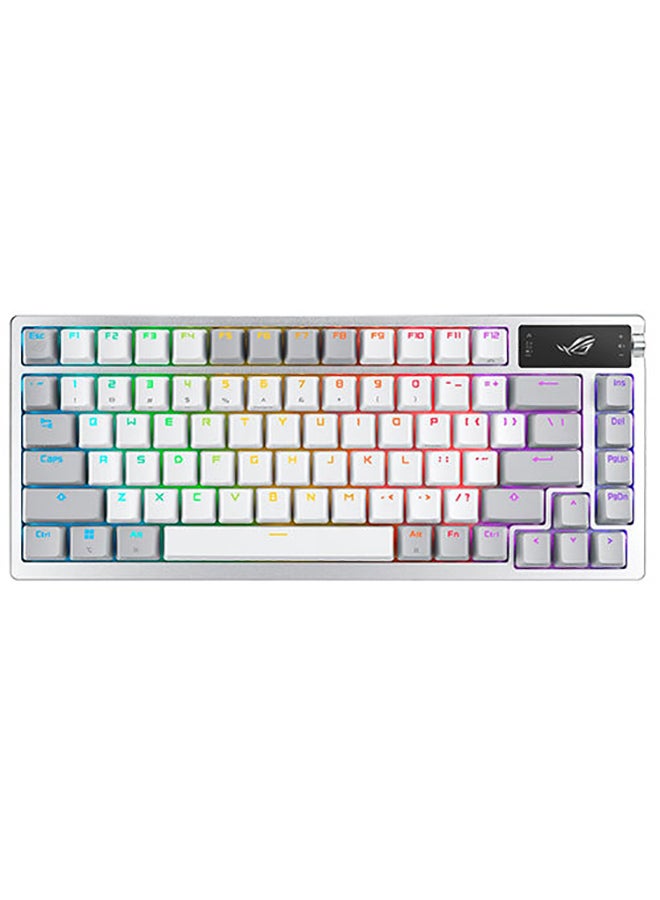 ASUS ROG Azoth 75 DIY Custom RGB Gaming Keyboard, OLED Display, Tri-mode Connection, Hot-Swappable ROG NX Snow Switches & Keyboard Stabilizers, ABS Keycaps, ENG-ARAB Layout, 90MP031A-BKCA10  - Image 1