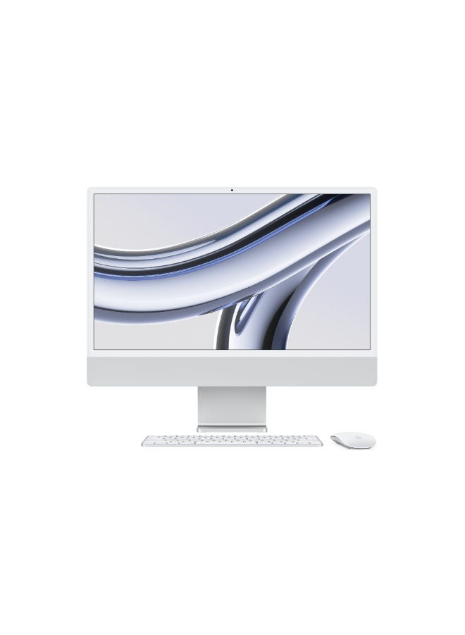 Apple Z195 iMac 24-inch with Retina 4.5K Display, M3 Chip with 8‑core CPU, 8‑core GPU and 16‑core Neural Engine/16GB RAM/512GB SSD With Magic Keyboard & Magic Mouse English/Arabic Silver  - Image 1