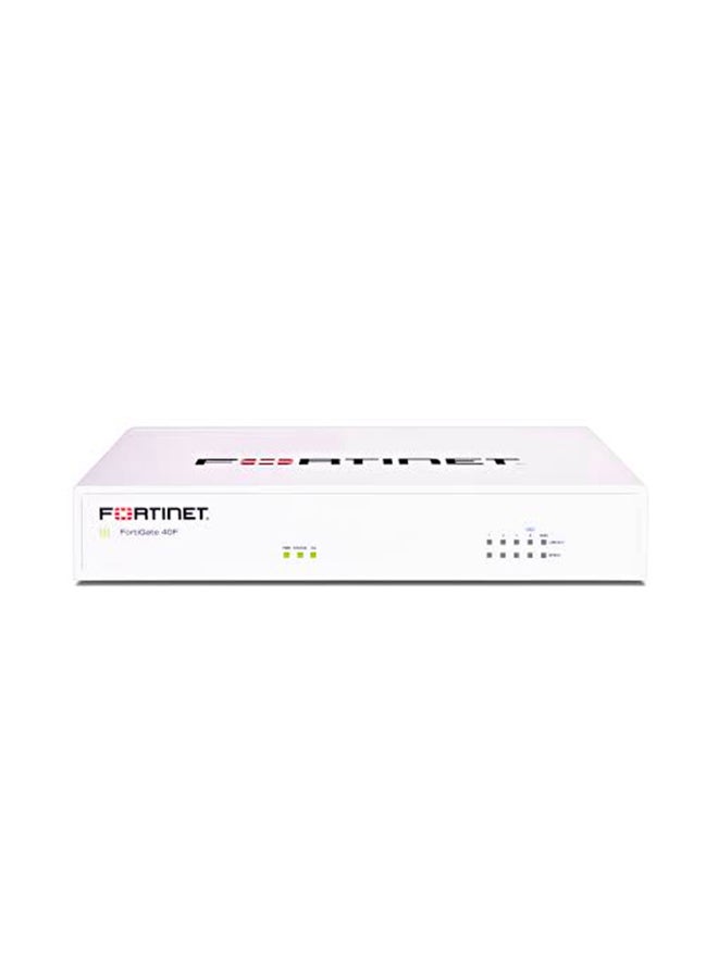 FortiGate 40F - Hardware Plus 24x7 FortiCare And FortiGuard Unified Threat Protection (UTP) - 1 Year | FG-40F-BDL-950-12 White