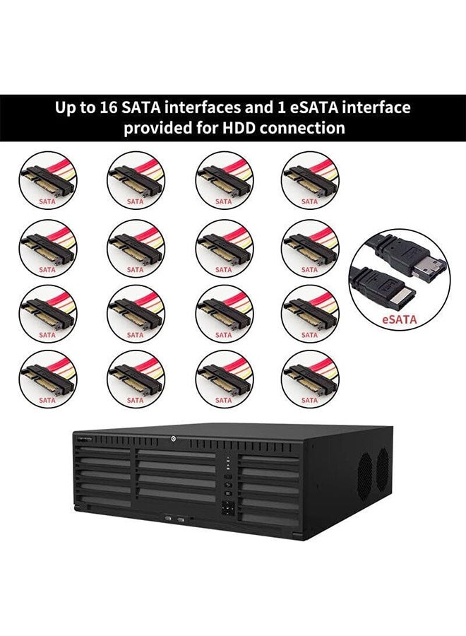 HIKVISION - Network Video Recorder 128 Channel 2-HDMI 16SATA NVR NO HDD Included US Version,Up to 576 Mbps high Incoming Bandwidth ensures IP Cameras can be Connected Advanced Streaming Technology Black - Image 1