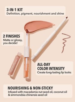SHEGLAM Soft 90's Glam Lip Liner And Lip Duo Set Moody Taupe  - Image 4