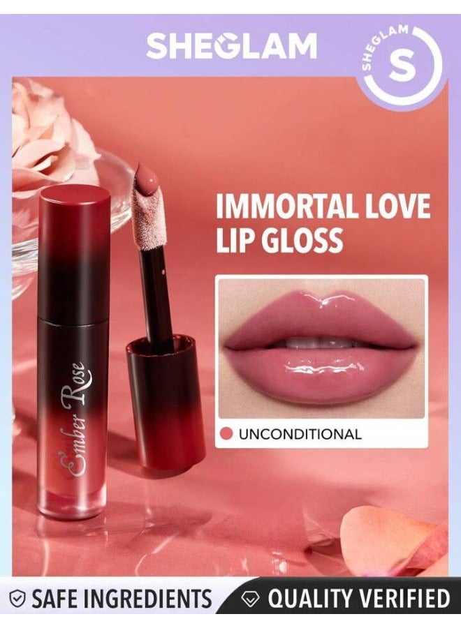 SHEGLAM - Ember Rose Immortal Love Nourishing Lip Gloss Unconditional - Image 1