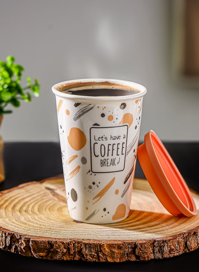 Royalford - Royalford Coffee Mugs with handle RF12297 Coffee Cups Teacups Bone China Perfect for Cappuccino,Tea,Latte,Espresso,Hot Beverage,Wine,Microwave Safe (385ml) Multicolor - Image 1