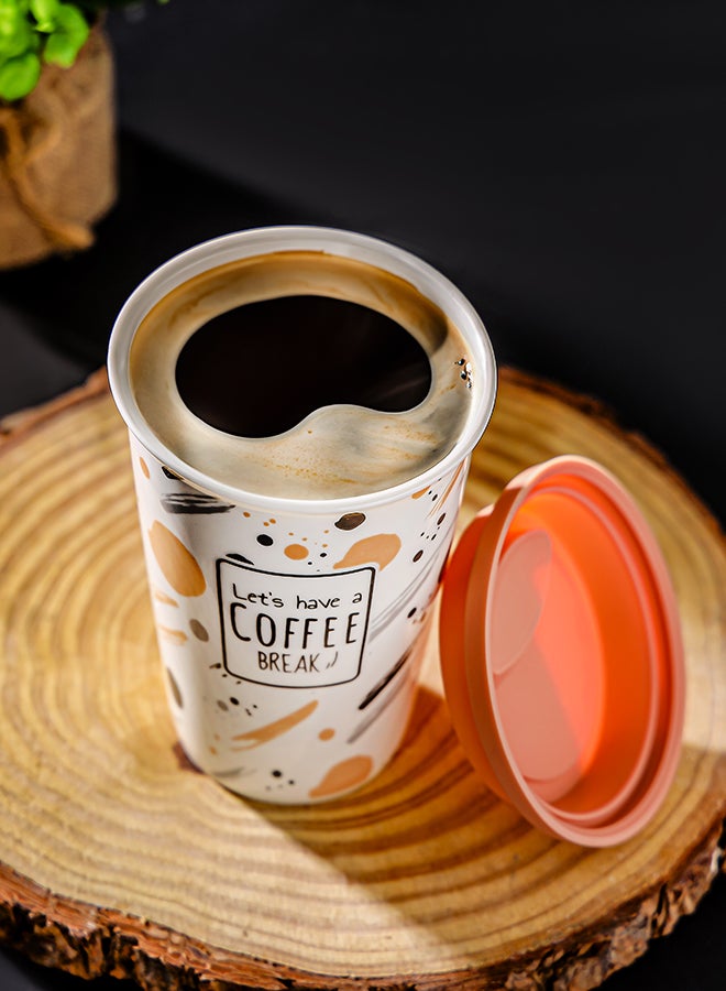 Royalford - Royalford Coffee Mugs with handle RF12297 Coffee Cups Teacups Bone China Perfect for Cappuccino,Tea,Latte,Espresso,Hot Beverage,Wine,Microwave Safe (385ml) Multicolor - Image 1