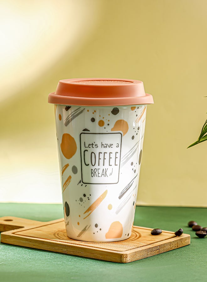 Royalford - Royalford Coffee Mugs with handle RF12297 Coffee Cups Teacups Bone China Perfect for Cappuccino,Tea,Latte,Espresso,Hot Beverage,Wine,Microwave Safe (385ml) Multicolor - Image 1