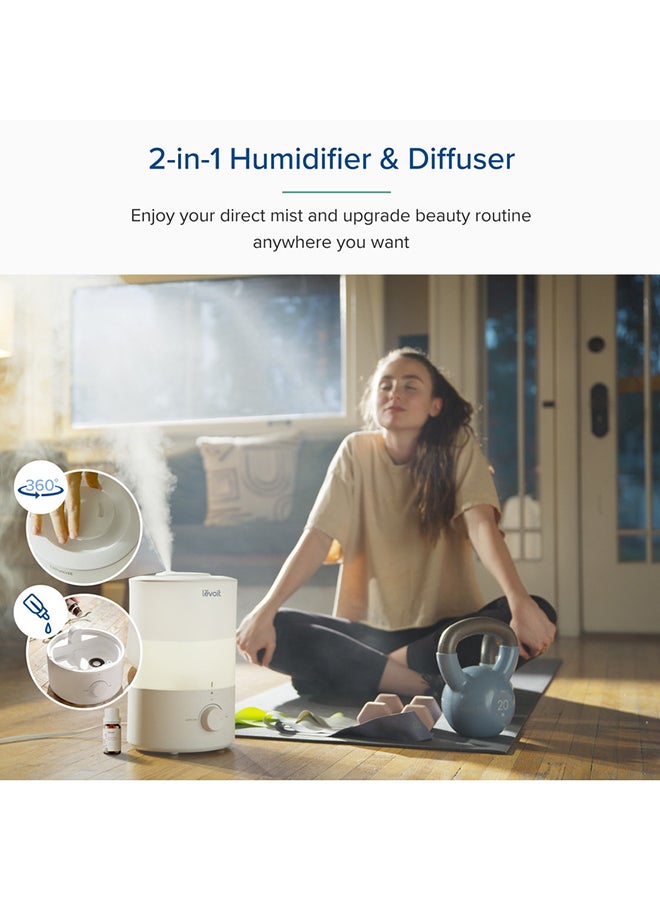 3L Humidifiers for Bedroom Baby Room with Night Light, Cool Mist Humidifier for Home, Office & Plant, Auto-Off, Up to 25H for 27 ㎡, Quiet Operation with 360° Rotation Nozzle- 2 Filter Sponge LUH-D302-WAE White - pnsku/N70043143V/45/_/1706768374/8fa67930-b849-4520-b249-bfaed5563a7c