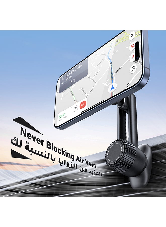 حامل هاتف السيارة Magsafe، لا يحجب فتحة التهوية أبدًا: 2024 حامل هاتف السيارة فائق الثبات من الجيل الثالث المحدث لتنفيس الهواء، حامل هاتف مغناطيسي للسيارة قابل للدوران مناسب لهاتف آيفون 15/14/13 جالاكسي S24 S23 S22 أسود - pnsku/N70043176V/45/_/1712550804/4c2c8fbe-a23f-40d3-bacf-bcbc0ae47671