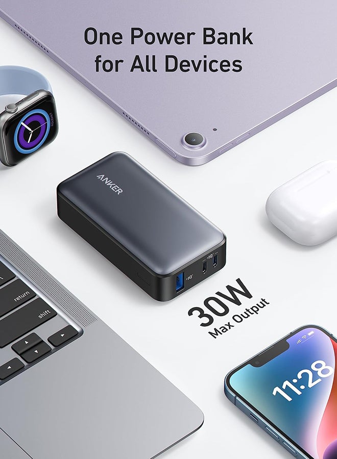 Anker - 10000 mAh 533 Power Bank PowerCore IQ 3.0 Portable Charger With PD 30W Black - Image 1