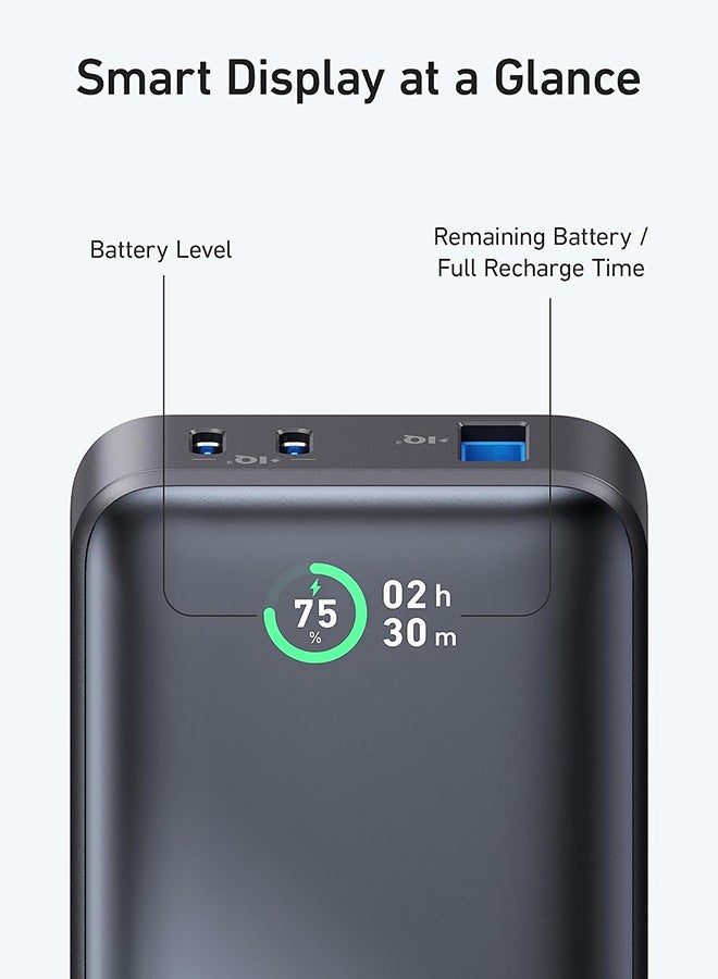 Anker - 10000 mAh 533 Power Bank PowerCore IQ 3.0 Portable Charger With PD 30W Black - Image 1