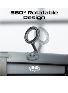 PROMATE Car Phone Mount, MagGrip Ultra-Compact Foldable Mount Holder With 360 Degree Cradle-Free Design, N52 Powerful Magnet And Slip-Proof Surface, MagHoop-HG Grey  - Image 4
