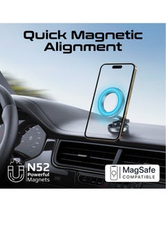 PROMATE Car Phone Mount, MagGrip Ultra-Compact Foldable Mount Holder With 360 Degree Cradle-Free Design, N52 Powerful Magnet And Slip-Proof Surface, MagHoop-HG Grey  - Image 2