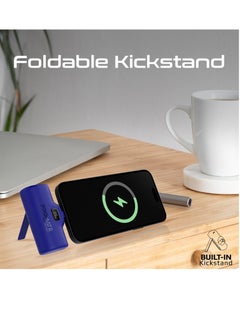 5000 mAh 5000 mAh Power Bank with Built-In Lightning Connector, Premium Mini Capsule Fast Charging, 20W USB-C Power Delivery, LED Display and Foldable Kickstand, PowerUp-i Blue - pnsku/N70043194V/45/_/1706760078/a43886a7-40dd-45d4-9183-0d6efddc631d